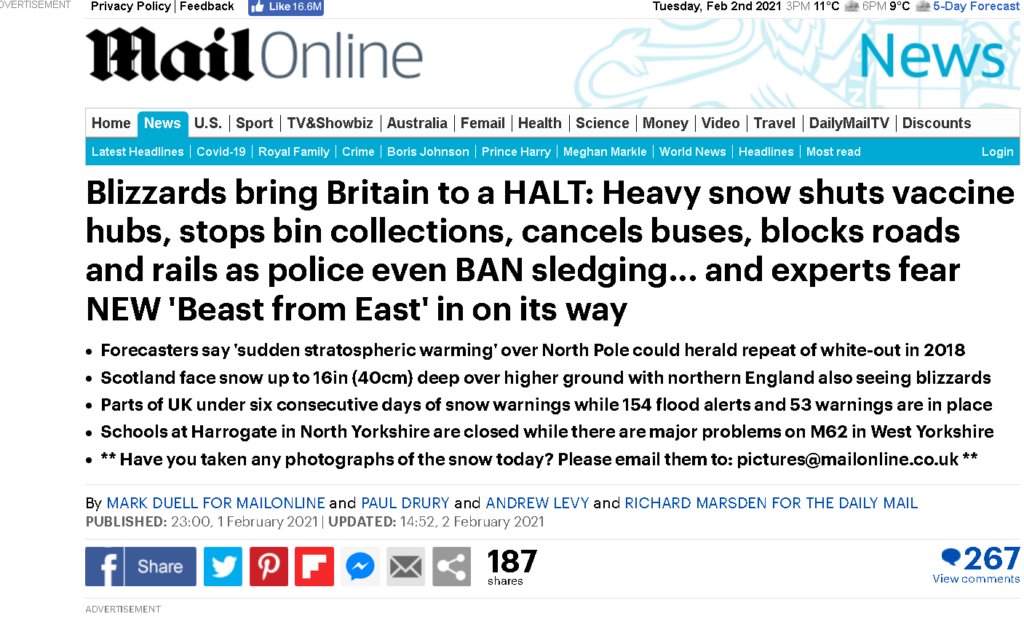 Of course, at last a Beast from the East is upon us....and it is experts not bookies doing the prediction