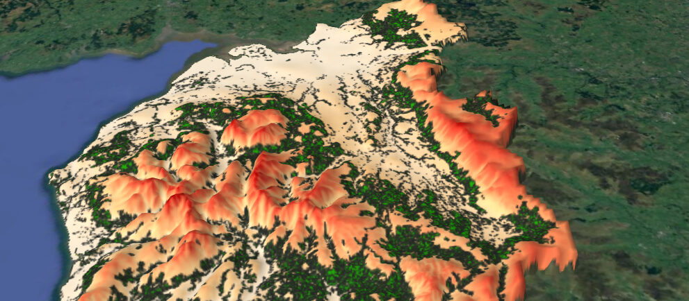 3D map of woodland opportunity in Cumbria