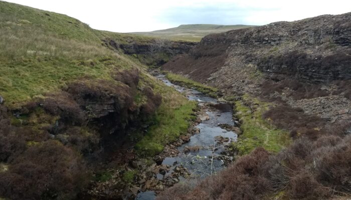 Deep valley cut by Little Sleddale Beck, Swaledale, Yorkshire